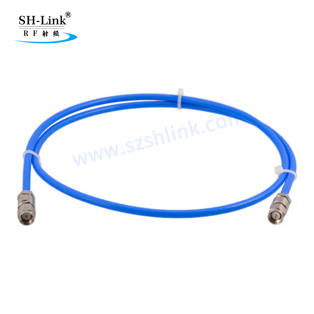 RF low loss coaxial cable stainless steel SMA male to SMA Male 18G high frequency test feeder cable